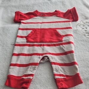 Old Navy Red and White Striped Bodysuit